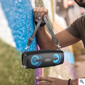 Φορητό Ηχείο Bluetooth 10W, με Λουράκι Ώμου, 2 Full Range Μεγάφωνα & Woofer, USB, AUX, Κάρτα Μνήμης, FM Radio, KIMISO KMS-223