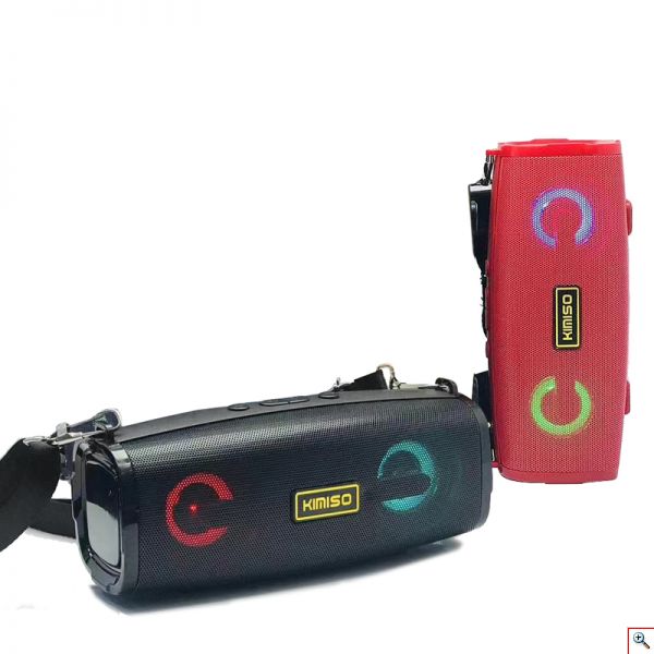 Φορητό Ηχείο Bluetooth 10W, με Λουράκι Ώμου, 2 Full Range Μεγάφωνα & Woofer, USB, AUX, Κάρτα Μνήμης, FM Radio, KIMISO KMS-223