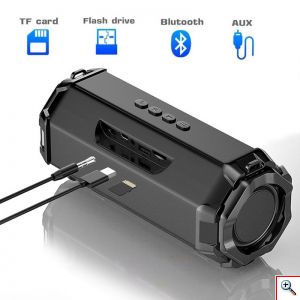 Φορητό Ηχείο Bluetooth Stereo 10W, με Λουράκι Ώμου, 2 Full Range Μεγάφωνα & Woofer, USB, AUX, Κάρτα Μνήμης, FM Radio, KIMISO KM-205