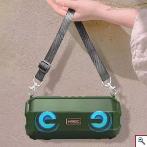 Φορητό Ηχείο Bluetooth Stereo 10W, με Λουράκι Ώμου, 2 Full Range Μεγάφωνα & Woofer, USB, AUX, Κάρτα Μνήμης, FM Radio, KIMISO KM-205