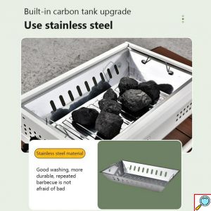 Φορητή Αναδιπλούμενη Ψησταριά Κάρβουνου για BBQ - 475x305x220 mm - KmtStyle