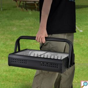 Φορητή Αναδιπλούμενη Ψησταριά Κάρβουνου για BBQ - 475x305x220 mm - KmtStyle