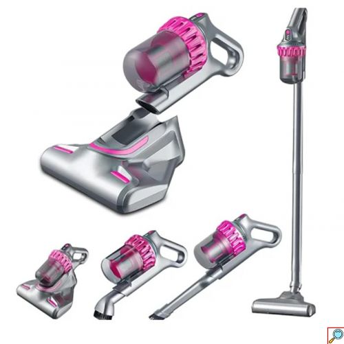 Φορητή Ασύρματη Ηλεκτρική Σκούπα 4 σε 1 9000Pa 100W Ροζ - Γκρι 