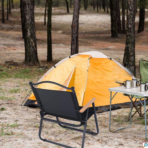 Φορητή Πτυσσόμενη Καρέκλα Κήπου - Camping - Μαύρη