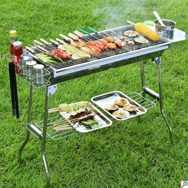 Φορητή Πτυσσόμενη Ψησταριά Κάρβουνου για BBQ - 70 x 30 x 70cm