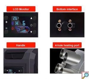 Φορητό Αερόθερμο Πετρελαίου Diesel 5000W με Ψηφιακή Οθόνη LDC, Ρυθμιζόμενη Θερμοκρασία και Τηλεχειριστήριο Κόκκινο