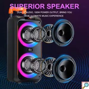 Φορητό Bluetooth Ηχείο 8’’ με Μικρόφωνο, Τηλεχειριστήριο & LED Φωτισμό