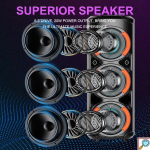 Φορητό Bluetooth Ηχείο Karaoke με Μικρόφωνο, Τηλεχειριστήριο & LED Φωτισμό