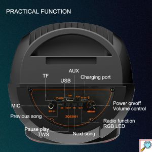 Φορητό Bluetooth Ηχείο Karaoke με Μικρόφωνο, Τηλεχειριστήριο & LED Φωτισμό