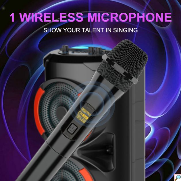 Φορητό Bluetooth Ηχείο Karaoke με Μικρόφωνο, Τηλεχειριστήριο & LED Φωτισμό