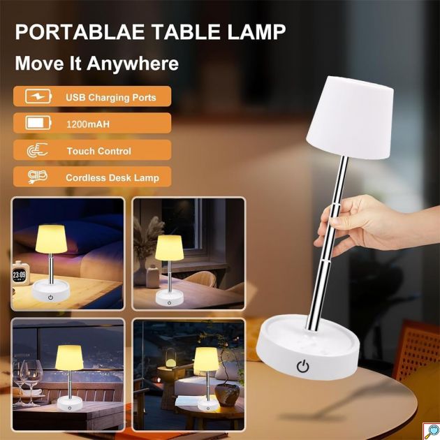 Φορητό Επιτραπέζιο Πτυσσόμενο Φωτιστικό Αφής Εσωτερικού & Εξωτερικού Χώρου 11-28 cm