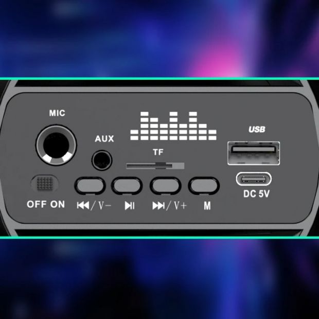 Ασύρματο Φορητό Ηχείο Bluetooth 16W με Ενσωματωμένο Μικρόφωνο και RGB Φωτισμό