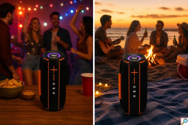 Φορητό Ασύρματο Ηχείο Bluetooth με RGB Φωτισμό και FM Ραδιόφωνο Τ&G