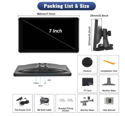 Φορητό Στερεοφωνικό Αυτοκινήτου Bluetooth με Οθόνη Αφής 26.06cm & MP5 Player