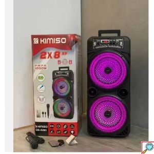 Φορητό Σύστημα Karaoke 1200W με Διπλά Ηχεία, Φωτισμό LED, Ραδιόφωνο, Τηλεχειριστήριο, TWS, EQ και Υποδοχές USB, TF και AUX KIMISO 