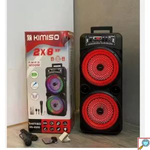 Φορητό Σύστημα Karaoke 1200W με Διπλά Ηχεία, Φωτισμό LED, Ραδιόφωνο, Τηλεχειριστήριο, TWS, EQ και Υποδοχές USB, TF και AUX KIMISO 