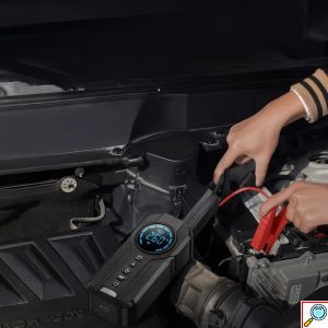 Φορητός Εκκινητής Μπαταρίας Αυτοκινήτου 8000 mA& Αεροσυμπιεστής με Ενσωματωμένο Φακό LED HIMK