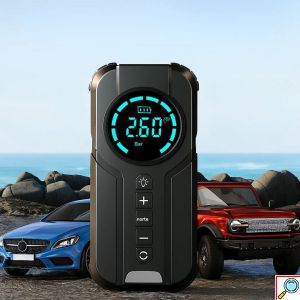 Φορητός Εκκινητής Μπαταρίας Αυτοκινήτου 8000 mA& Αεροσυμπιεστής με Ενσωματωμένο Φακό LED HIMK
