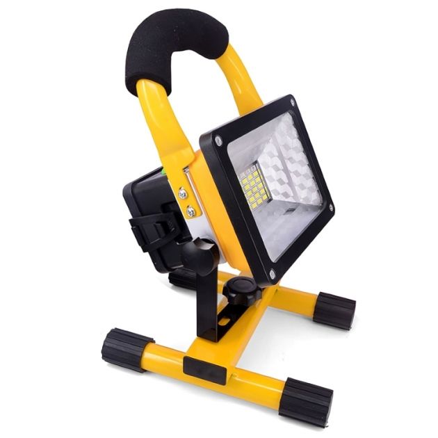 Φορητός Επαναφορτιζόμενος Προβολέας 50W 46 SMD LED με Θύρα USB - Με Λαβή και Βάση Στήριξης