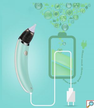 Φορητός Επαναφορτιζόμενος USB Ηλεκτρικός Ρινικός Αποφρακτήρας με 5 Λειτουργίες Ταχύτητας 29 x 4.5 x 4.5cm