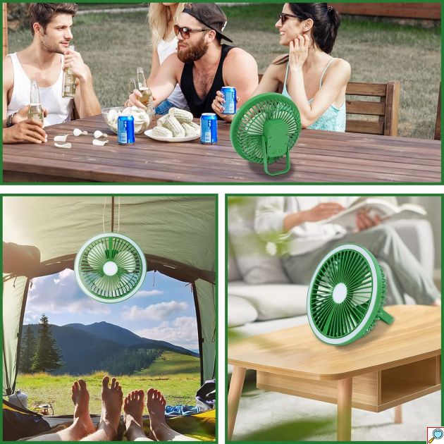 Φορητός RGB Mini Ανεμιστήρας 2 σε 1 με LED και USB Φόρτιση – Επιτραπέζιος & Κρεμαστός - Arrango