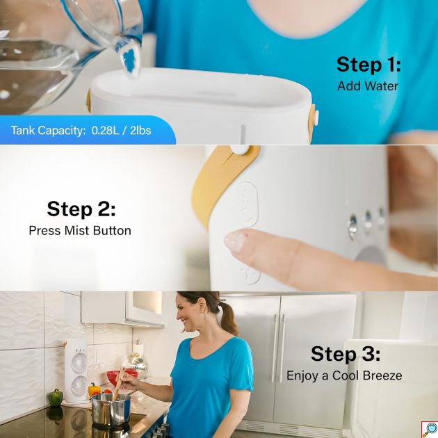 Φορητός USB Ανεμιστήρας με Υδρονέφωση & Φωτισμό RGB - Arrango