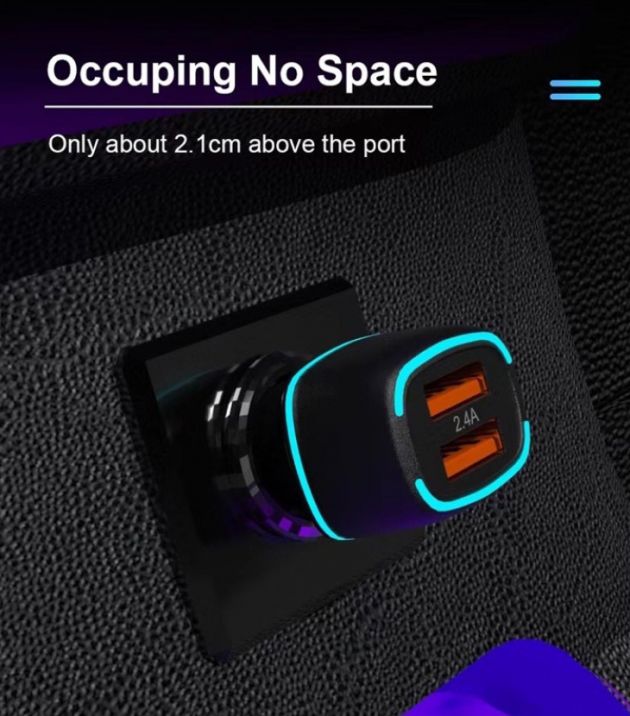 Έξυπνος Ταχύ Φορτιστής Αυτοκινήτου Γρήγορης Φόρτισης 2.4Α Awei με 2x USB Θύρες & Φωτισμό LED για τον Αναπτήρα