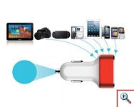Φορτιστής Αυτοκινήτου με Τρεις Εξόδους USB