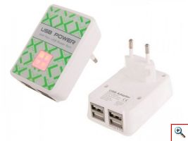 Φορτιστής Ρεύματος με 4 Εξόδους USB 5000mA