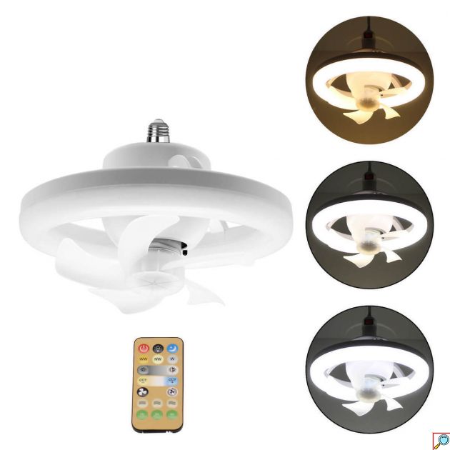 Φωτιστικό LED Οροφής Rixme 60W με Ανεμιστήρα 360° και Τηλεχειριστήριο