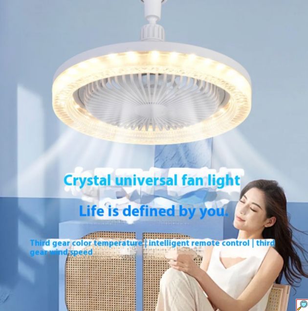 Φωτιστικό LED Οροφής Rixme 40W με Ανεμιστήρα και Τηλεχειριστήριο E27