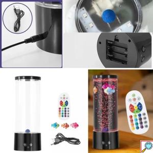 Φωτιστικό RGB LED “Ενυδρείο” με τηλεχειριστήριο – μαύρο