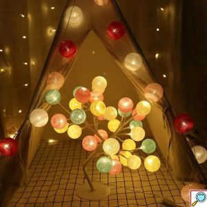 Φωτιζόμενο Διακοσμητικό Δεντράκι με 16 LED Χρωματιστές Μπάλες 45cm