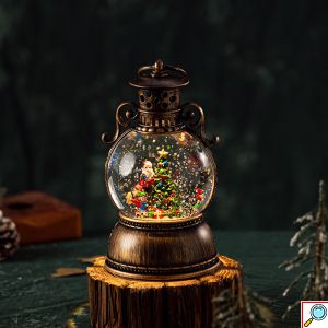 Φωτιζόμενο Διακοσμητικό Φανάρι Χιονόμπαλα με LED & Μουσική