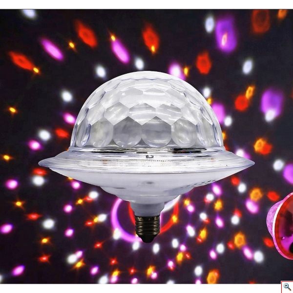 LED Λάμπα Φωτορυθμικό Με Ηχείο E27 UFO Bluetooth / USB με Τηλεχειριστήριο