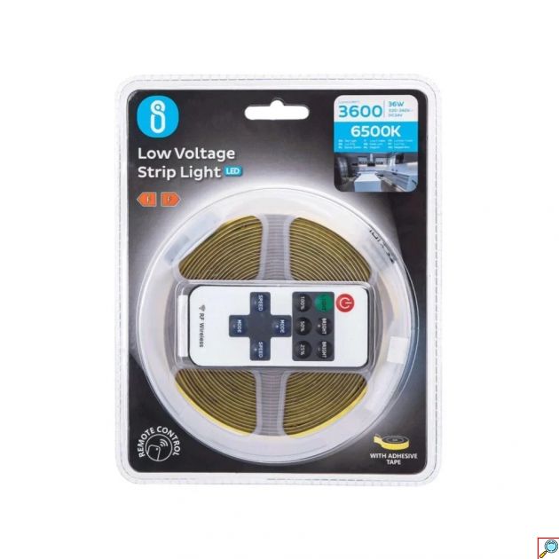 Φωτοταινία LED 5m 36W - Ψυχρός Λευκός Φωτισμός με Τηλεχειριστήριο - AIGOSTAR