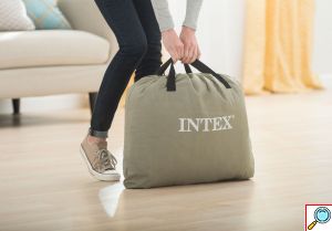 INTEX Φουσκωτό Μονό Βελουτέ Στρώμα Ύπνου με Εσωτερική Αντλία 99x191x46cm
