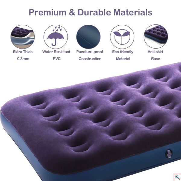 Φουσκωτό Στρώμα Κρεββάτι 192x97x23cm - Flocked Air Bed 