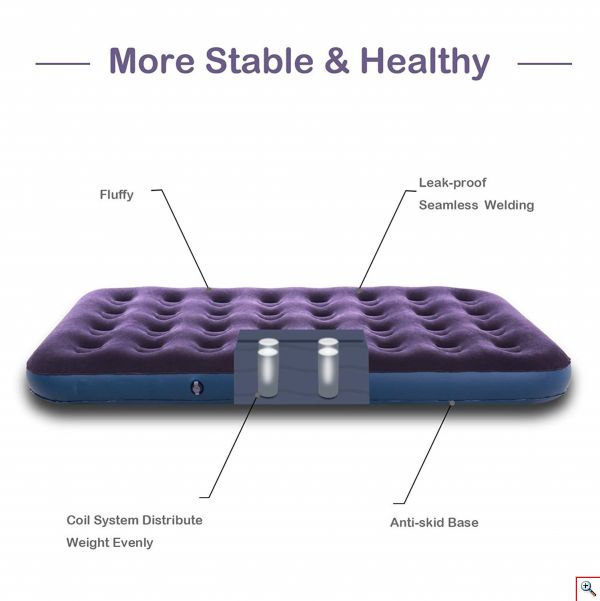 Φουσκωτό Στρώμα Κρεββάτι 192x97x23cm - Flocked Air Bed 