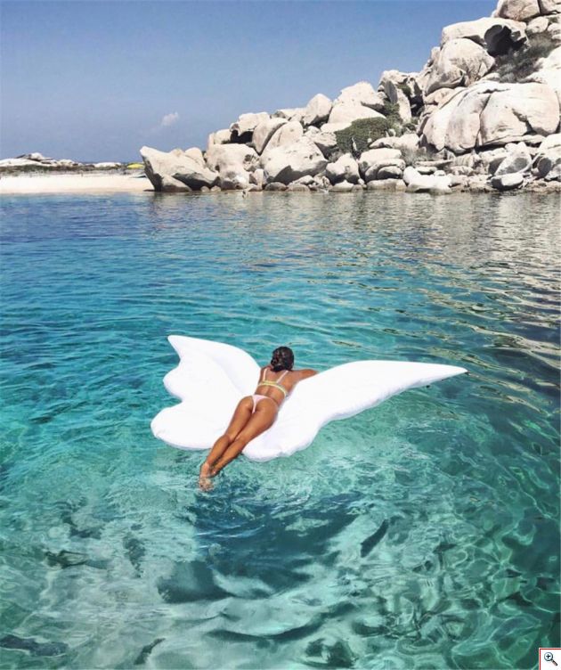 Μεγάλο Φουσκωτό Στρώμα Θαλάσσης - Πισίνας Λευκή Πεταλούδα - Inflatable Sea Bed Butterfly 240 x 215