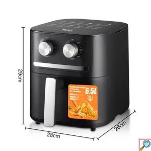 Φριτέζα Αέρος με Χωρητικότητα 6.5L Air fryer 1600W και Τεχνολογία Κυκλοφορίας Αέρα 360° για Υγιεινό Μαγείρεμα Χωρίς Λάδι RAF Μαύρο