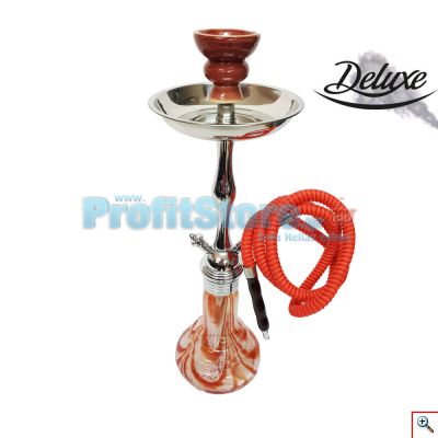 Deluxe Ναργιλές 40εκ - Shisha Hookah Silver-Red