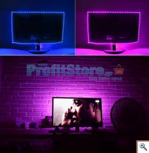 Πλήρες Κιτ Κρυφού Φωτισμού RGB Με USB 4x50cm με Τηλεχειριστήριο για Τηλεοράσεις και Υπολογιστές
