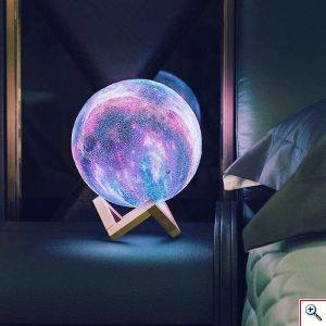 Galaxy Light USB Φωτιστικό Γαλαξίας - Πλανήτης 15εκ RGB LED 16 Χρωμάτων με Ξύλινη Βάση & Χειριστήριο