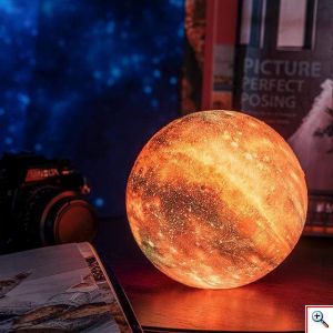 Galaxy Light USB Φωτιστικό Γαλαξίας - Πλανήτης 15εκ RGB LED 16 Χρωμάτων με Ξύλινη Βάση & Χειριστήριο