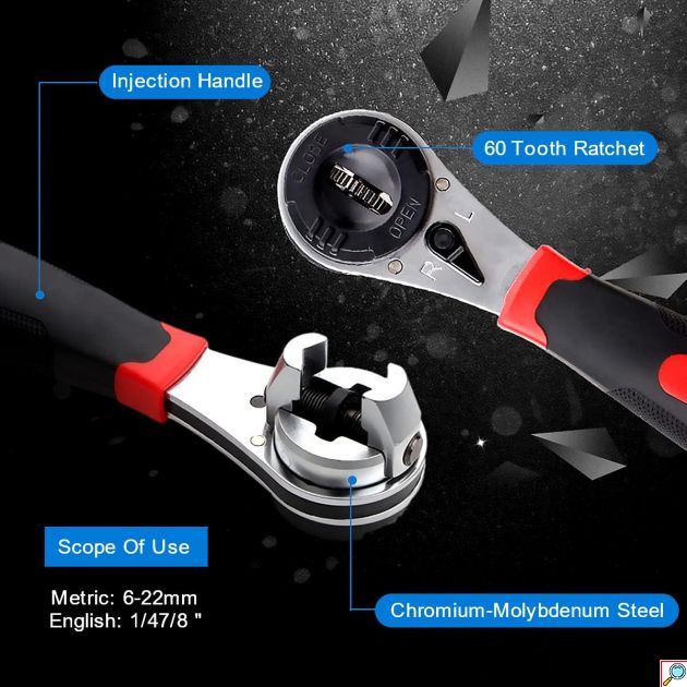Γαλλικό Κλειδί με Καστάνια 6.5 - 22mm & Μήκος 20cm