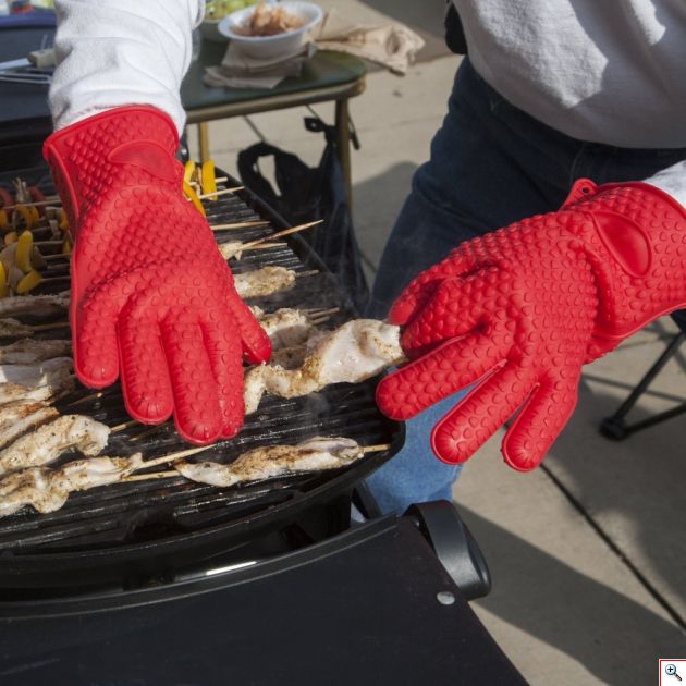 Πυρίμαχα Αντιολισθητικά hot hands Γάντια Σιλικόνης για Υψηλές Θερμοκρασίες - Σετ 2 τμχ - Κατάλληλα για Ψήσιμο