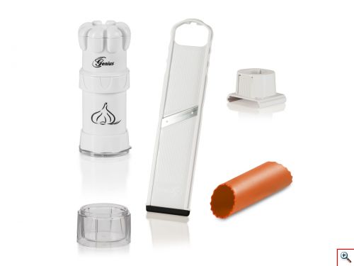 Σετ Πρέσσα - Κόφτης Σκόρδου BRAVA Garlic Cutter 4 σε 1