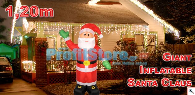 Φουσκωτός Άγιος Βασίλης Γίγας 120cm με φωτισμό LED