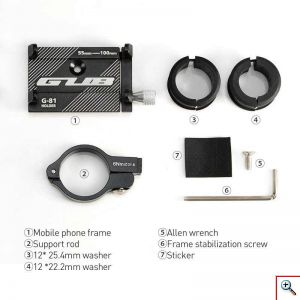 Βάση Αλουμινίου Κινητών 55mm έως 100mm για Ποδήλατα & Μηχανές – Μαύρο